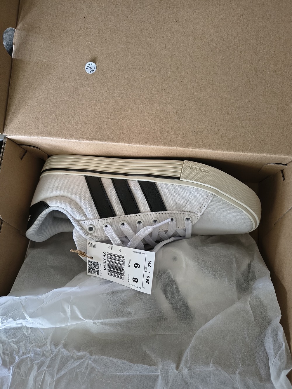 adidas White Sneakers with Black Stripes - Men Or Women's